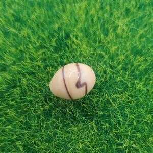 Brown Lined And Cream Bead Vintage P321